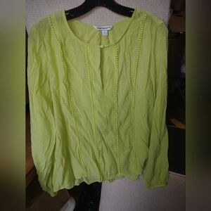 Counterparts Lime Green Lightweight Peasant Blouse